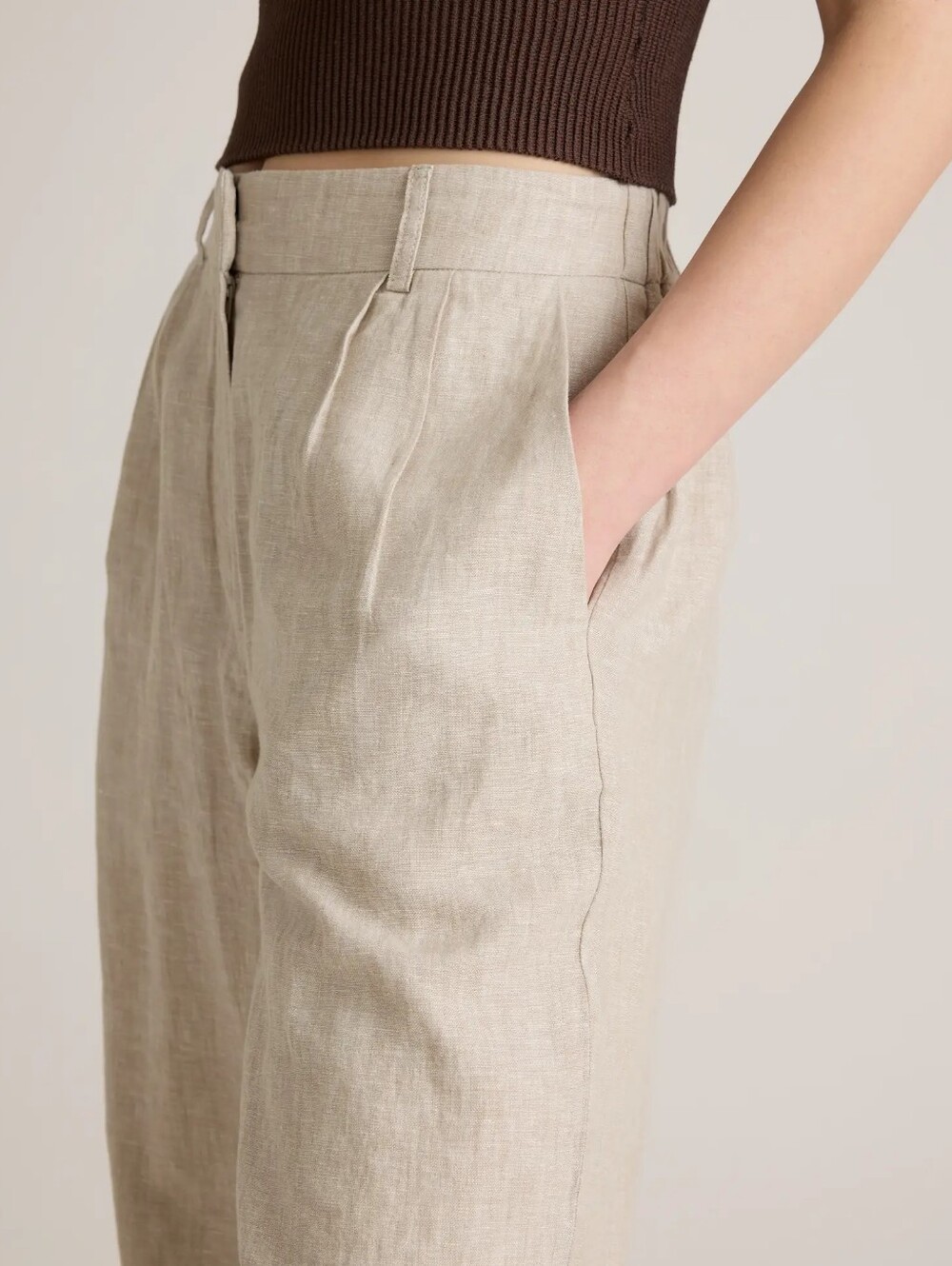 Quince European Linen Pleated Trousers In Flax Size 8 - Picture 4 of 8
